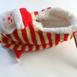 Great Christmas Sherpa Cozy Slippers Non Slip Bottom - Santa Size: L/XL 8-10